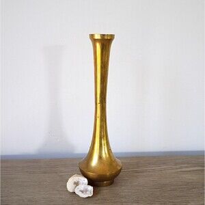 Vintage Decorative Brass Genie Bottle Vase, Coffee Table Mantel Decor